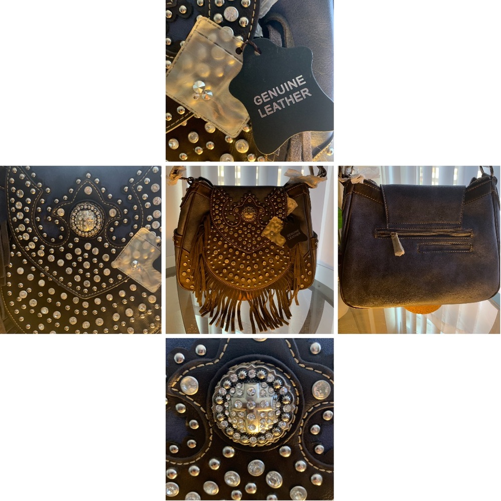 Trinity Ranch Navy Blue Leather Purse